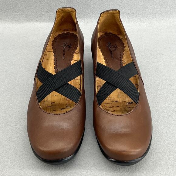 Dromedaris Tracy 2 Leather Mary Jane Low Block Heel Shoe-Brown-Women Size 37-NEW - Picture 4 of 14